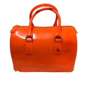 Furla Orange Jelly Candy Satchel Handbag